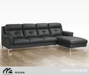 璟品傢俬：狄拉克半牛皮L型沙發